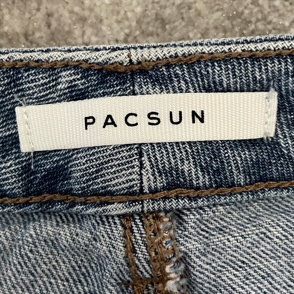 PacSun Blue High Waisted Denim Festival Shorts - Picture 7 of 7